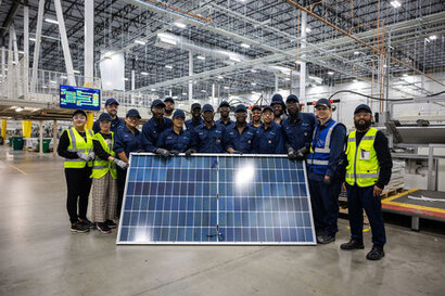 Illuminate USA celebrates production of its one millionth solar panel at in Pataskala, Ohio