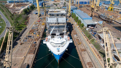 East Anglia THREE offshore converter station takes to water for first time