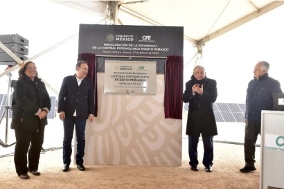 El presidente de México inaugura la primera fase de la macro planta solar de Sonora