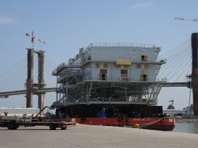 Lista para zarpar la segunda subestación eléctrica para eólica marina fabricada por Tecade en Sevilla