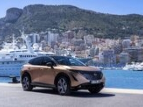 All-electric Nissan Ariya takes to the famous Monaco street circuit for its public driving debut