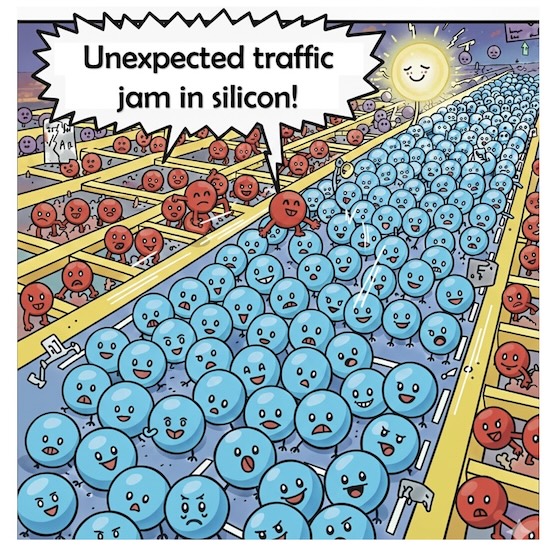 Investigadores españoles y alemanes descubren “atascos” de los electrones en el silicio