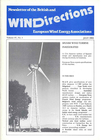 Windirections. Portada Ecotecnia 12/15. 1984