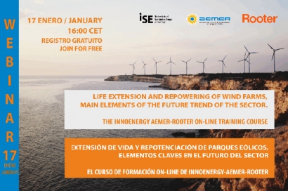 Aemer organiza un webinar gratuito sobre extension de vida y repotenciación de parques eólicos