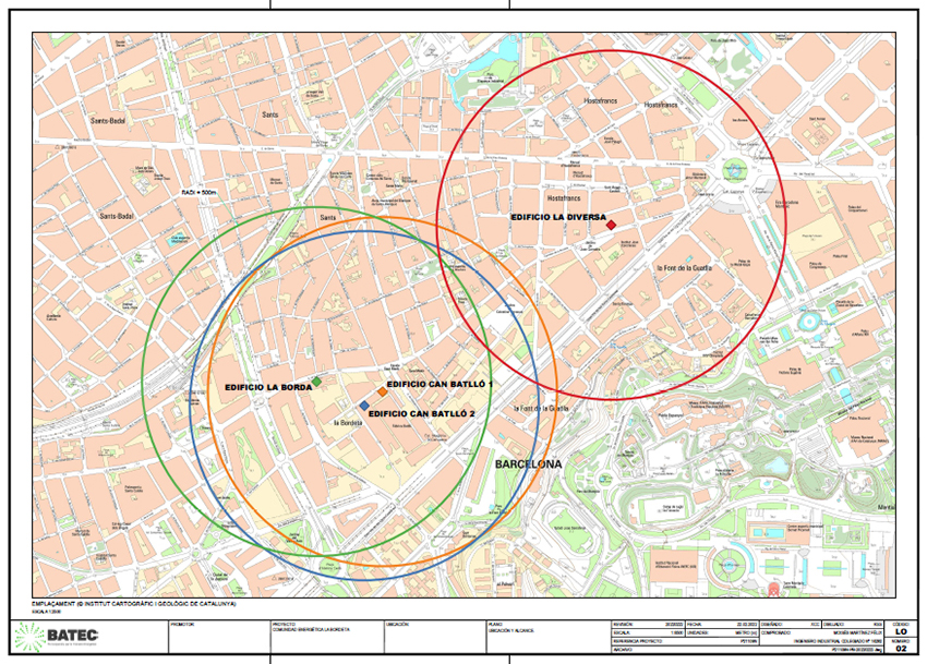 Aiguasol. Comunidad Energética de la Bordeta. Plano