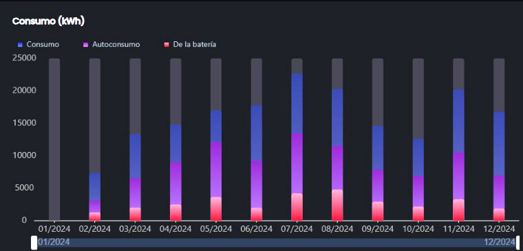 Sigenergy-Joma Energía. Gráfico consumo 2024