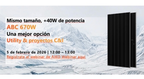 Aiko organiza un webinar el 5 de febrero para presentar su nuevo módulo ABC de 670 W para proyectos a gran escala y C&I