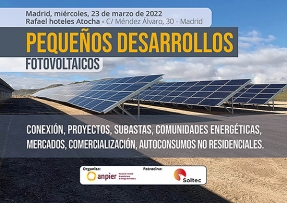 Anpier organiza la jornada ‘Pequeños desarrollos fotovoltaicos’ Anpier organiza la jornada ‘Pequeños desarrollos fotovoltaicos’