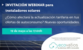 ecovatios organiza un webinar dirigido a instaladores para analizar la Circular 3/2020 y las nuevas oportunidades del autoconsumo