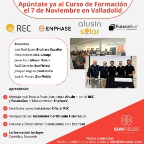 ¿Quieres asistir a un curso de formación fotovoltaica el 7 de noviembre en Valladolid?