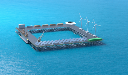 Olas, viento y fotovoltaica, todo a una en una pionera plataforma híbrida oceánica flotante